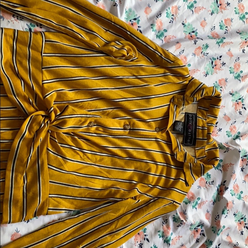 Long sleeve button down shirt.